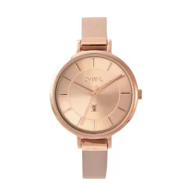 MAYFAIR LADIES MIID-SIZE WATCH WITH ROSE-GOLD CASE & DUSKY PINK LEATHER STRAP