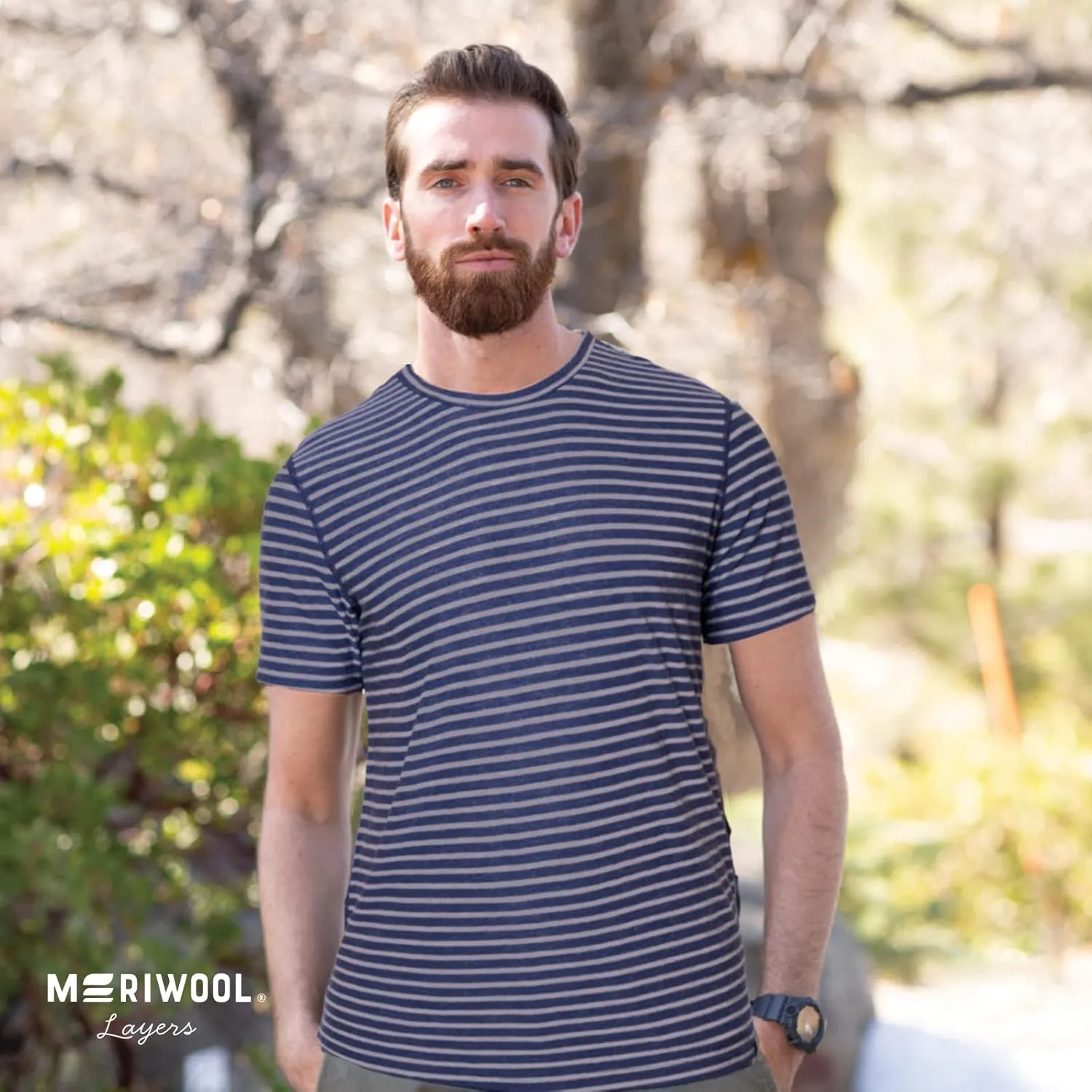 MERIWOOL Mens Merino Wool Short Sleeve T Shirt Lightweight Base Layer