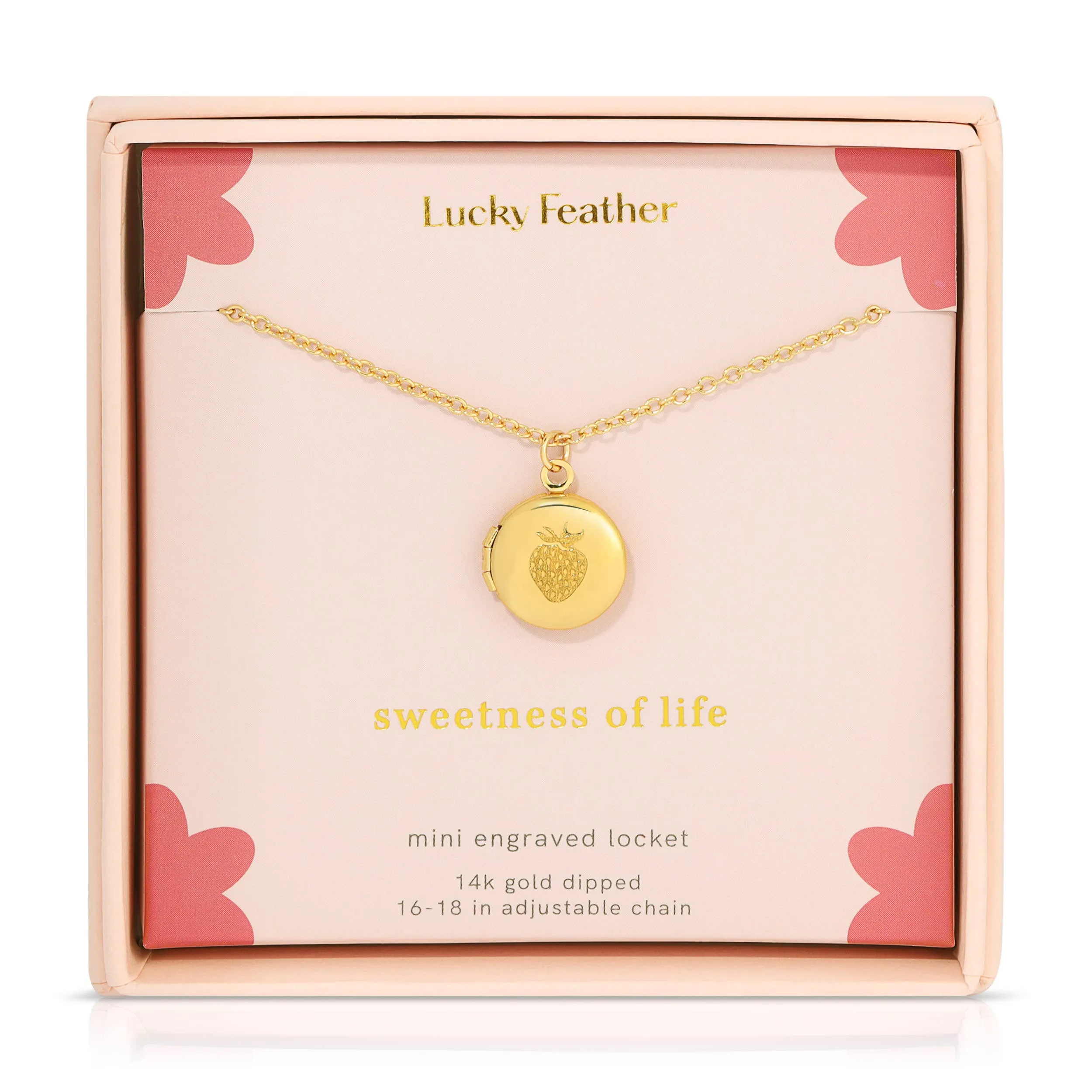 Mini Engraved Locket - STRAWBERRY