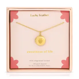Mini Engraved Locket - STRAWBERRY