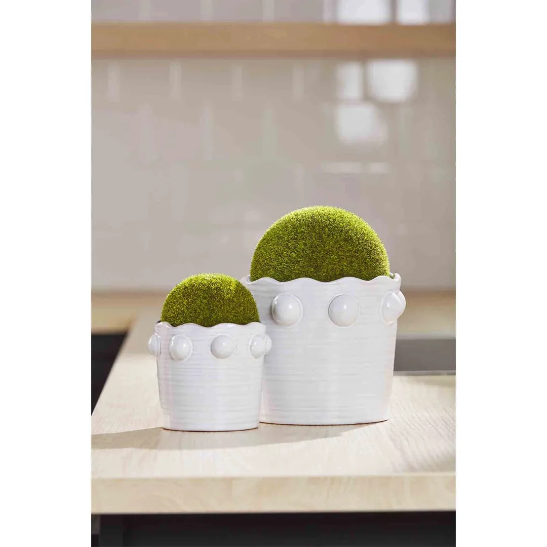 Mud Pie Large Moss Beaded Pot
