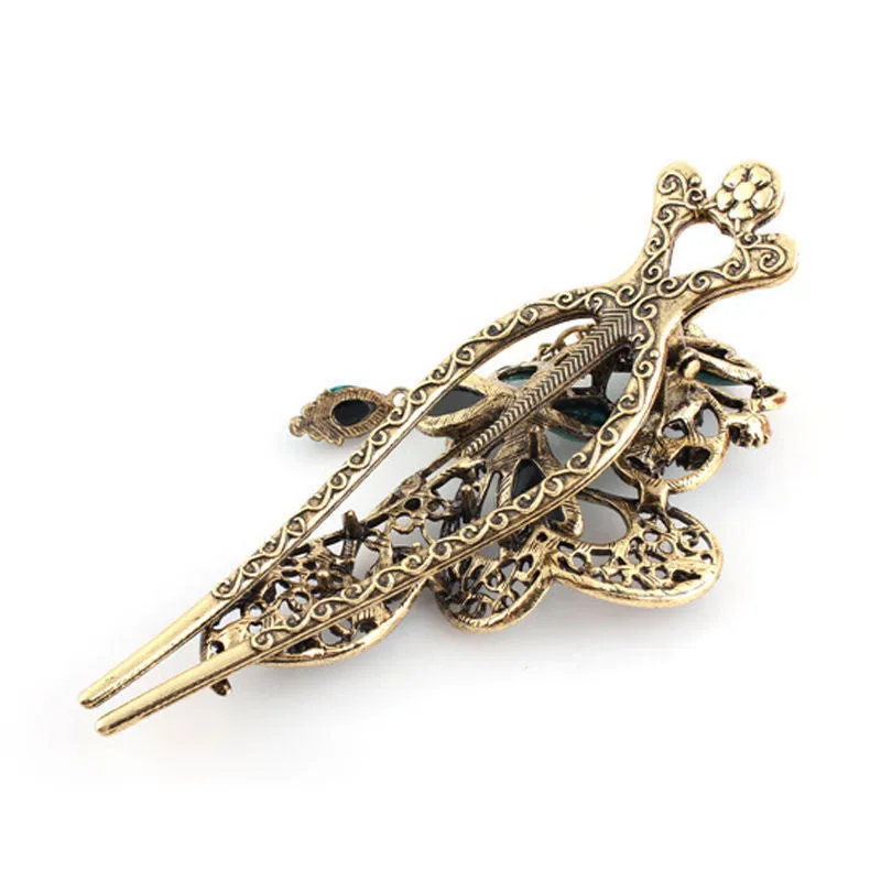 New Fashion Colorful Women Retro Crystal Butterfly Flower Hairpins Hair Stick Hair Clip