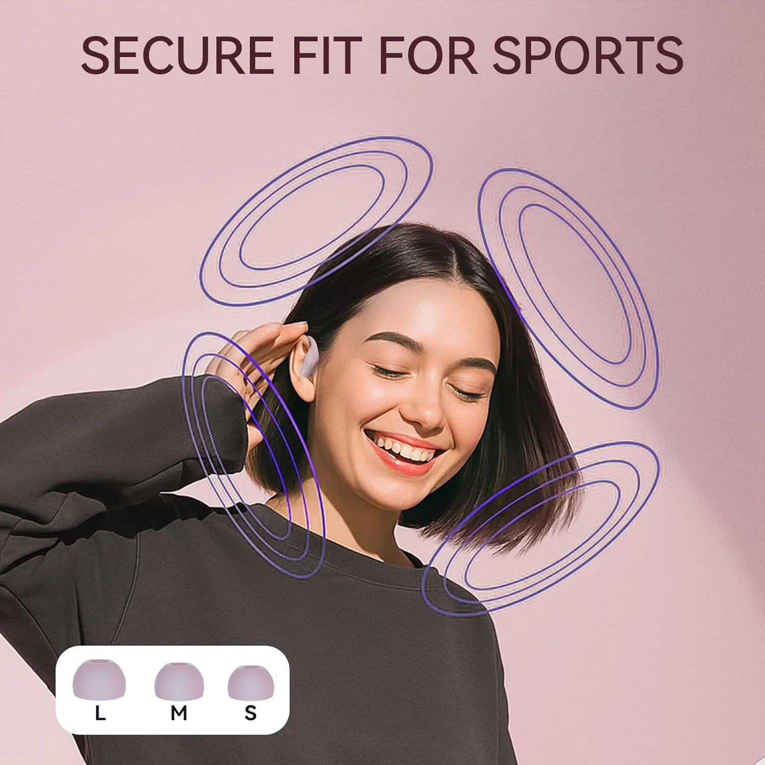occiam Wireless Earbuds Bluetooth Headphones Ear Buds 96Hrs Playback Sport Over-Ear Waterproof Wireless Headphones Earphones with Earhooks ENC Mics Clear Call for Sport Running Workout Dusty Pink
