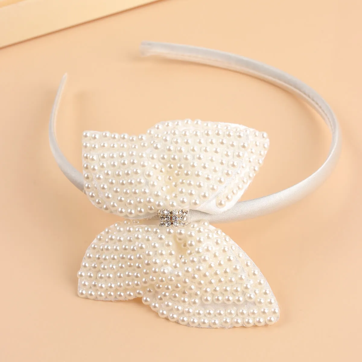Pearl Rhinestone Bow Girl Headbands