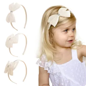 Pearl Rhinestone Bow Girl Headbands