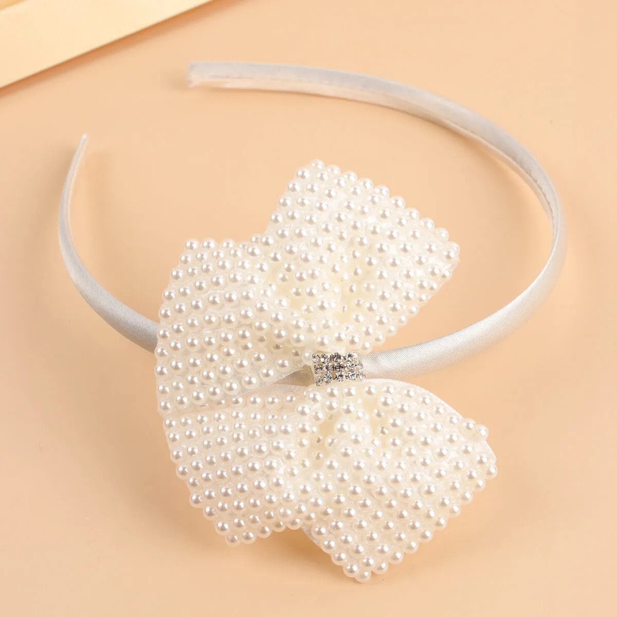 Pearl Rhinestone Bow Girl Headbands