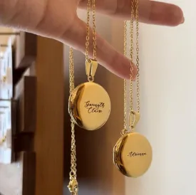 PRE-ORDER Lazer Engraved Round Locket - LINE ART