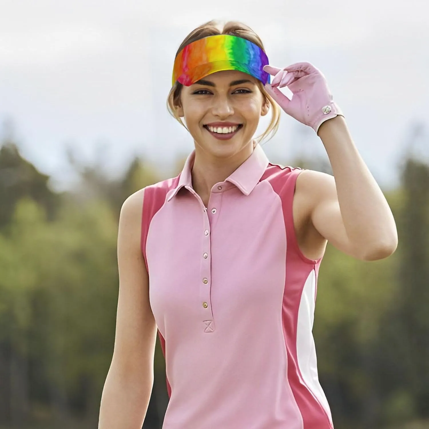 Rainbow Pride Sport Sun Visor Hat Adjustable LGBT Summer Cap Visor Caps for Women Men