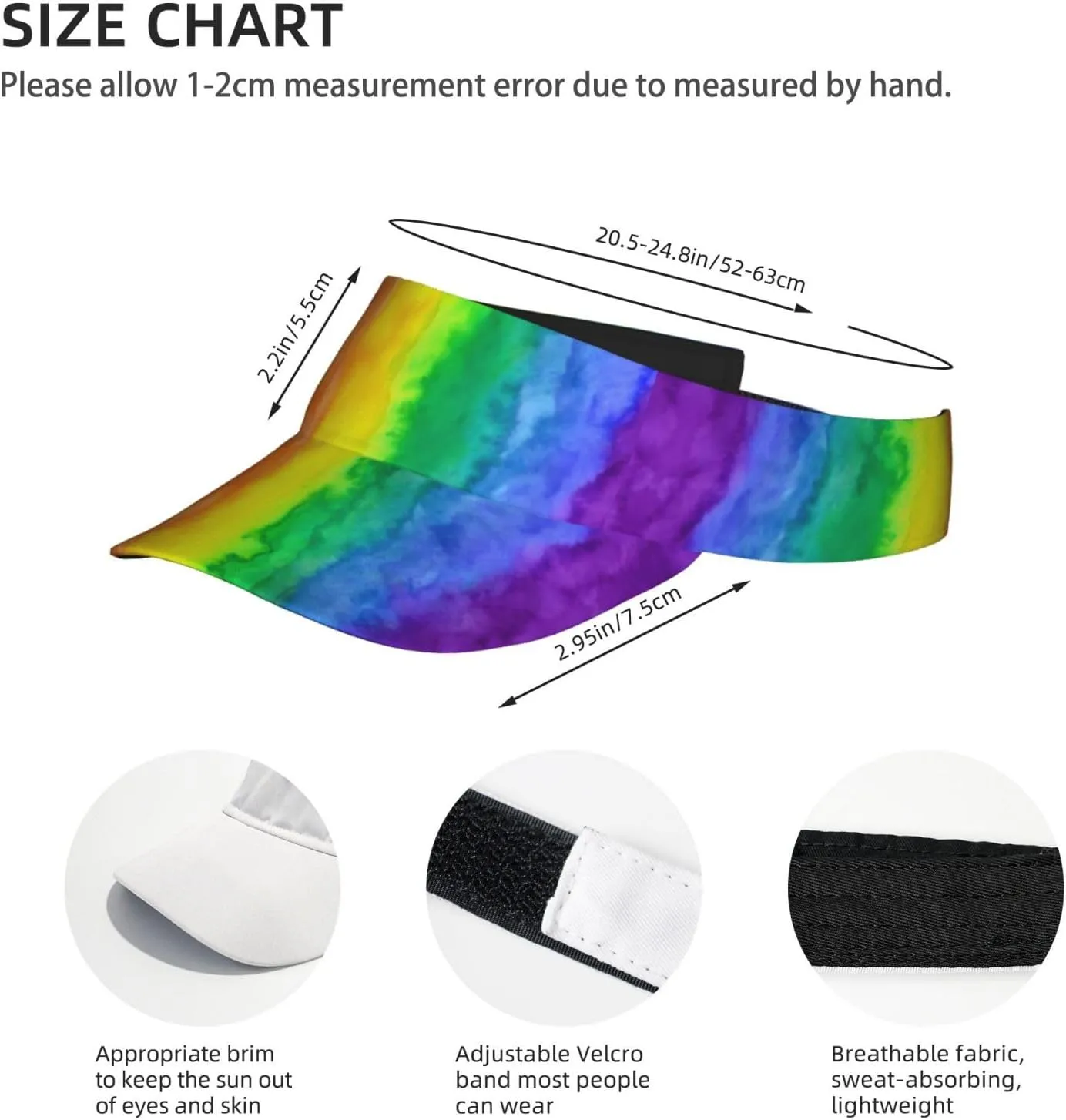 Rainbow Pride Sport Sun Visor Hat Adjustable LGBT Summer Cap Visor Caps for Women Men