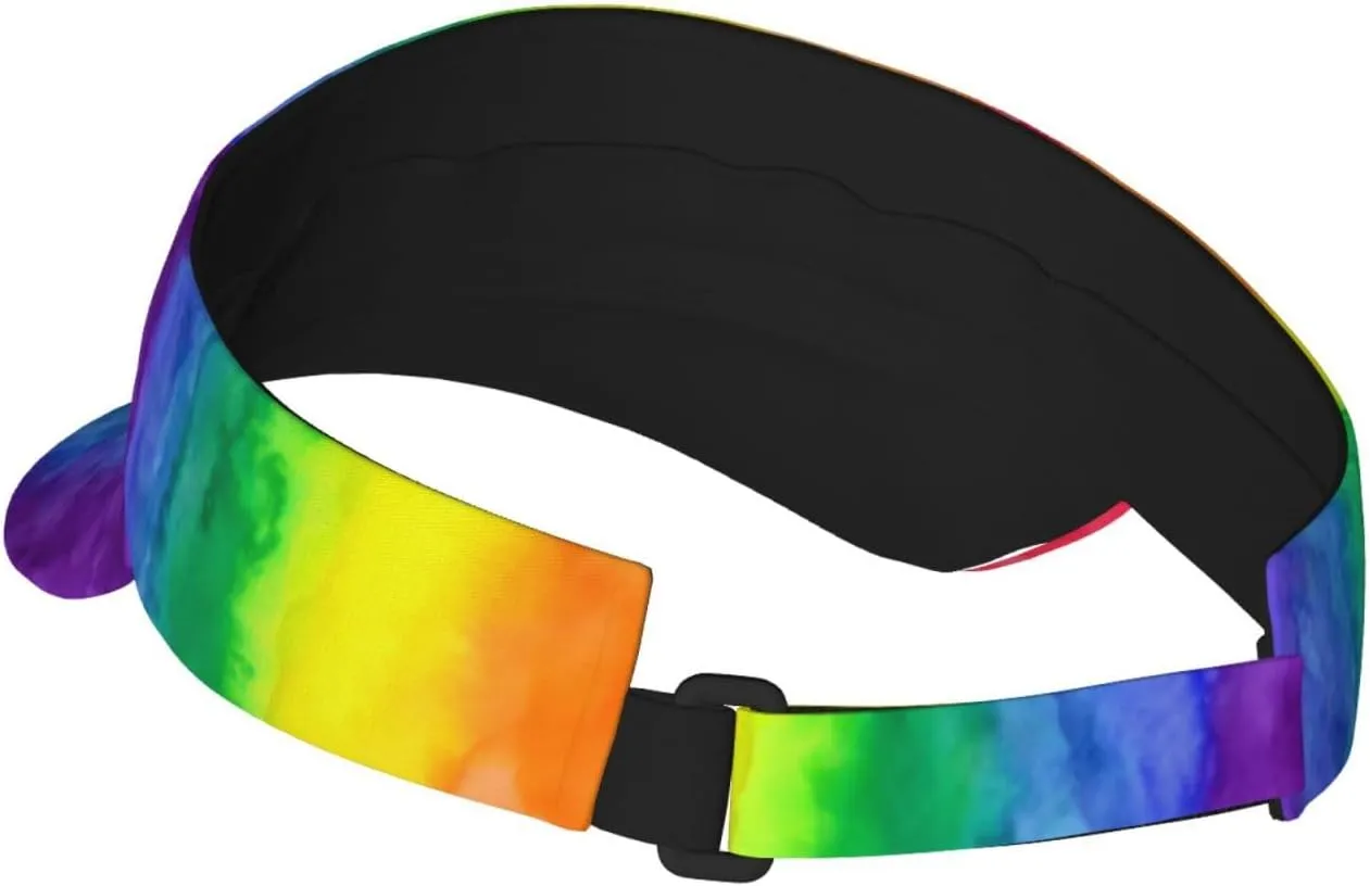 Rainbow Pride Sport Sun Visor Hat Adjustable LGBT Summer Cap Visor Caps for Women Men