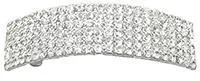 Rectangular Bar Crystal Barrette, 6 Rows of Crystals U86010-0005