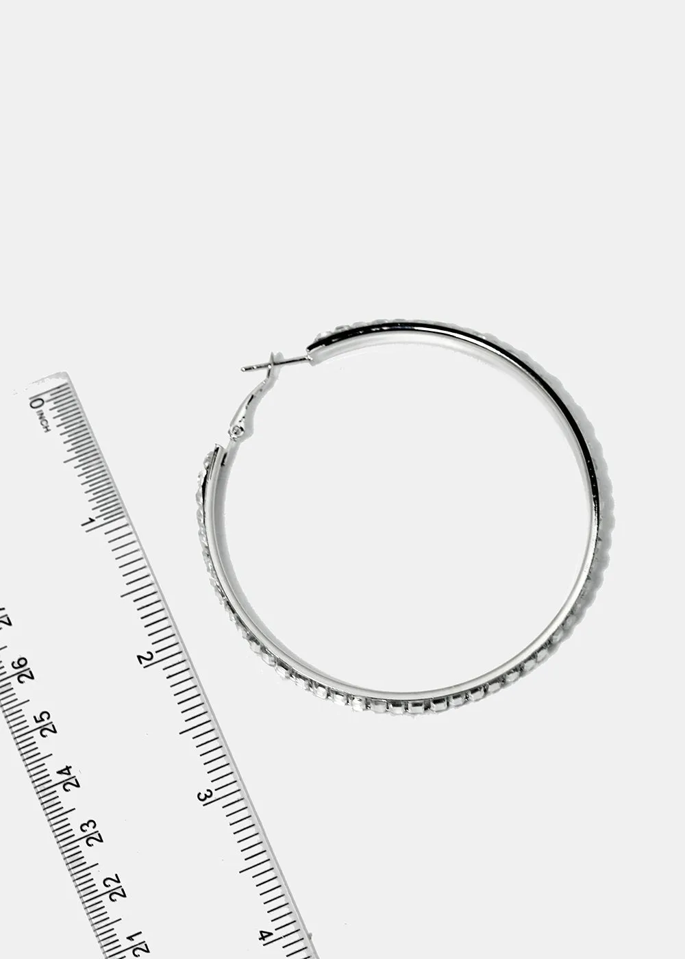 Rhinestone Studded Thick Hoop Earrings