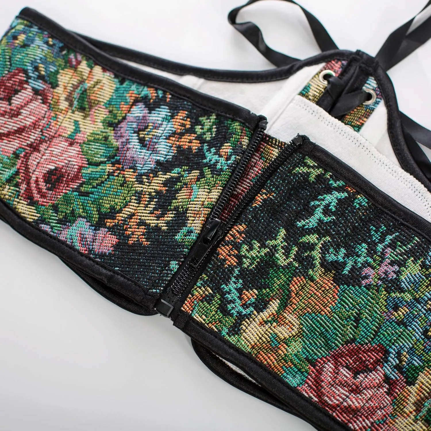 Scarlet Darkness Corset Belt for Women Renaissance Lace up Floral Wide Waist Belts