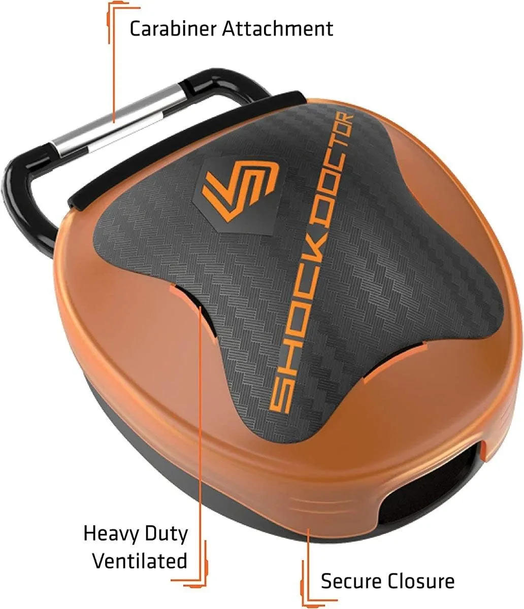 Shock Doctor Mouth Guard Case, Ventilated, Universal Storage for Mouthguard, Adult & Youth Sizes