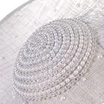 Silver Grey Pearl Embellished Disc Fascinator