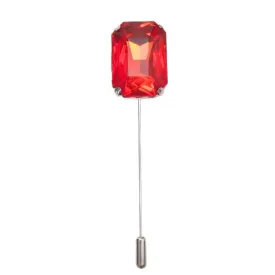 Square Gem Lapel Pin, Red