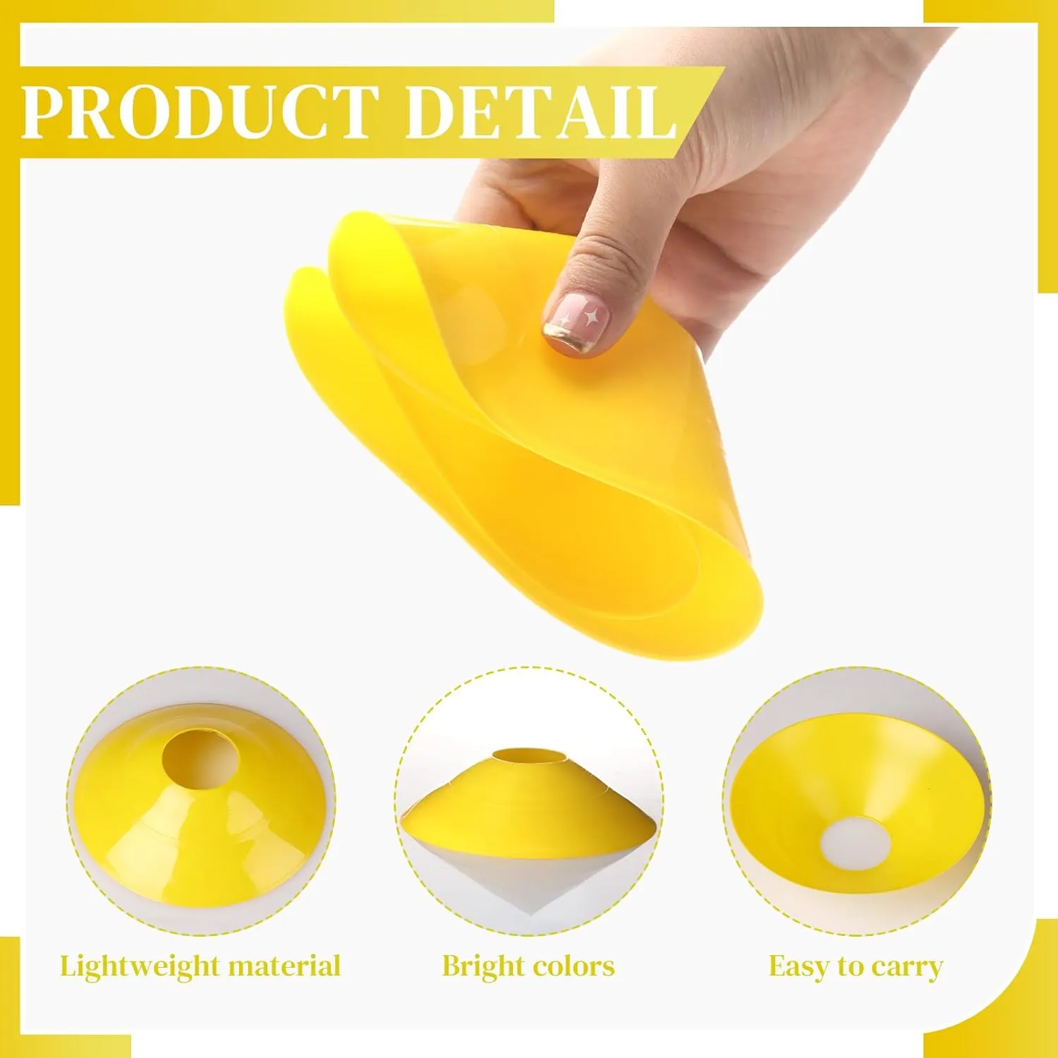 Sratte 200 Pcs Soccer Cones with Strap and Mesh Bag Agility Disc Cones Soccer Training Cones Disc Sports Cones for Drills Challenge Football Basketball Skating Kids Games Outdoor Indoor