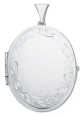 Sterling Silver Large Engraved Family Locket