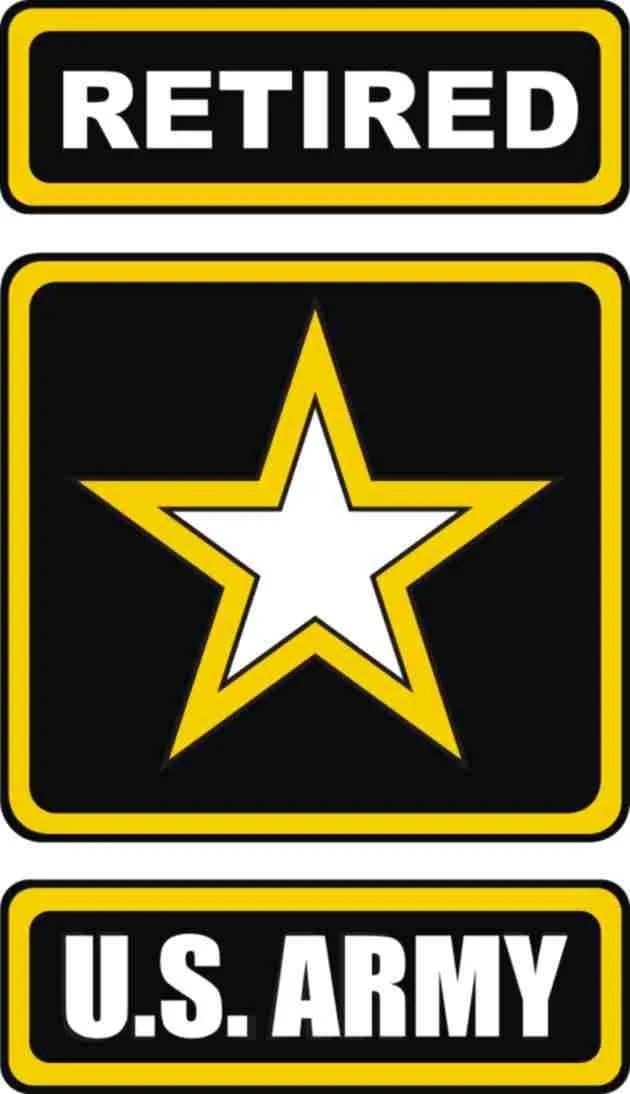 United States Army Star Retired Decal Sticker 3.8"