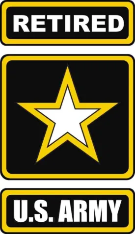 United States Army Star Retired Decal Sticker 3.8"