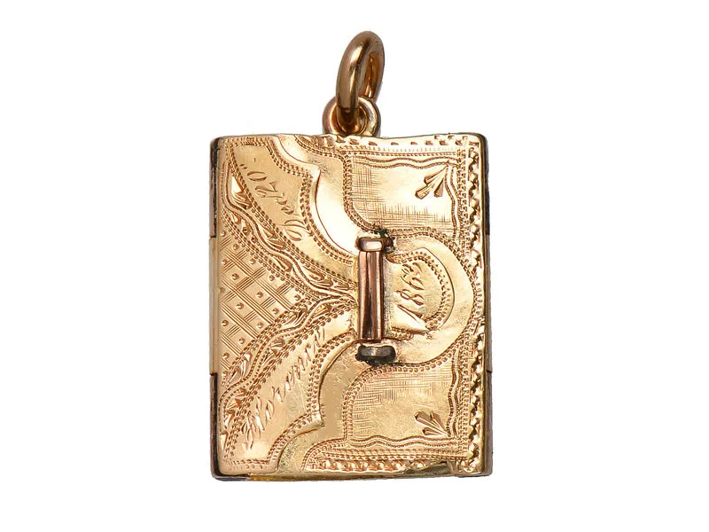Victorian Antique Book Locket of 1863