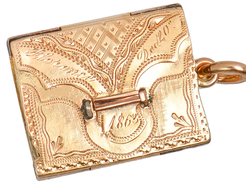 Victorian Antique Book Locket of 1863