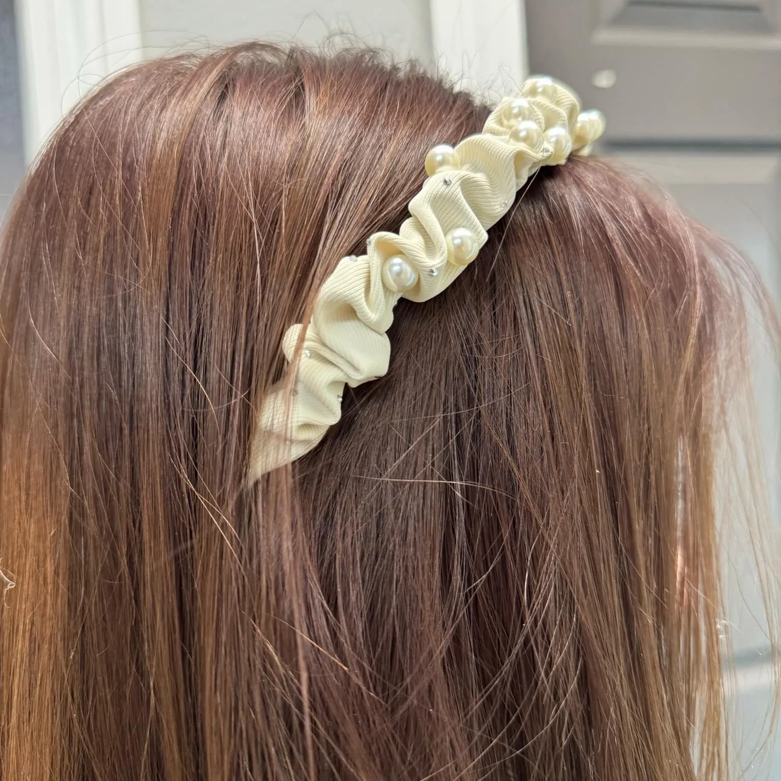 Wrinkled Pearl Accent Hairbands by Vivian-Lu