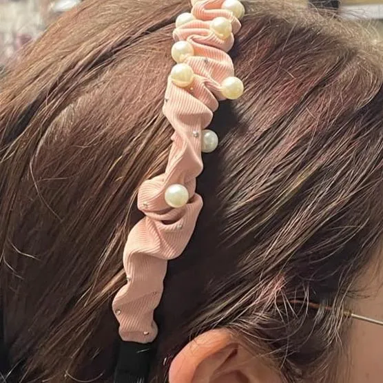 Wrinkled Pearl Accent Hairbands by Vivian-Lu