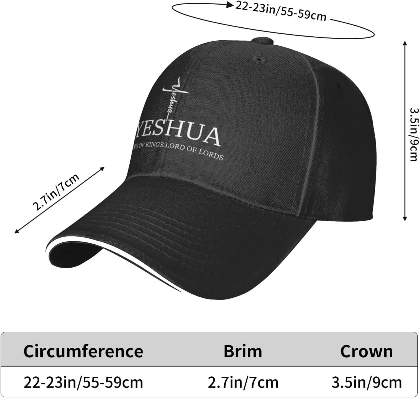 Yeshua Jesus Christian Baseball Hats Dad Cap Adjustable for Outdoor Sports Hats